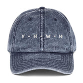 YHWH Distressed Hat Yahweh Christian Vintage Hat EternalChristianTees Navy Medium